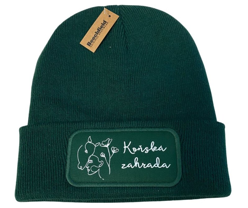 Zimní čepice -  lahvově  zelená